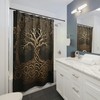 Viking-Themed Yggdrasil World Tree Shower Curtain for Artistic Bathroom Decor 