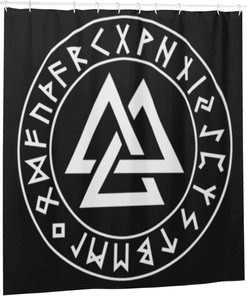 Vikings Norse Mythology Pagan Asatru Magical Rune Shower Curtain for Unique Bathroom Dcor