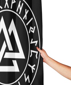 Vikings Norse Mythology Pagan Asatru Magical Rune Shower Curtain for Unique Bathroom Dcor