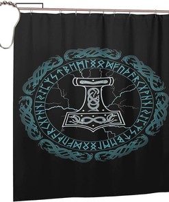Vikings Norse Mythology Shower Curtain for Home and Hotel Bathroom Decoration