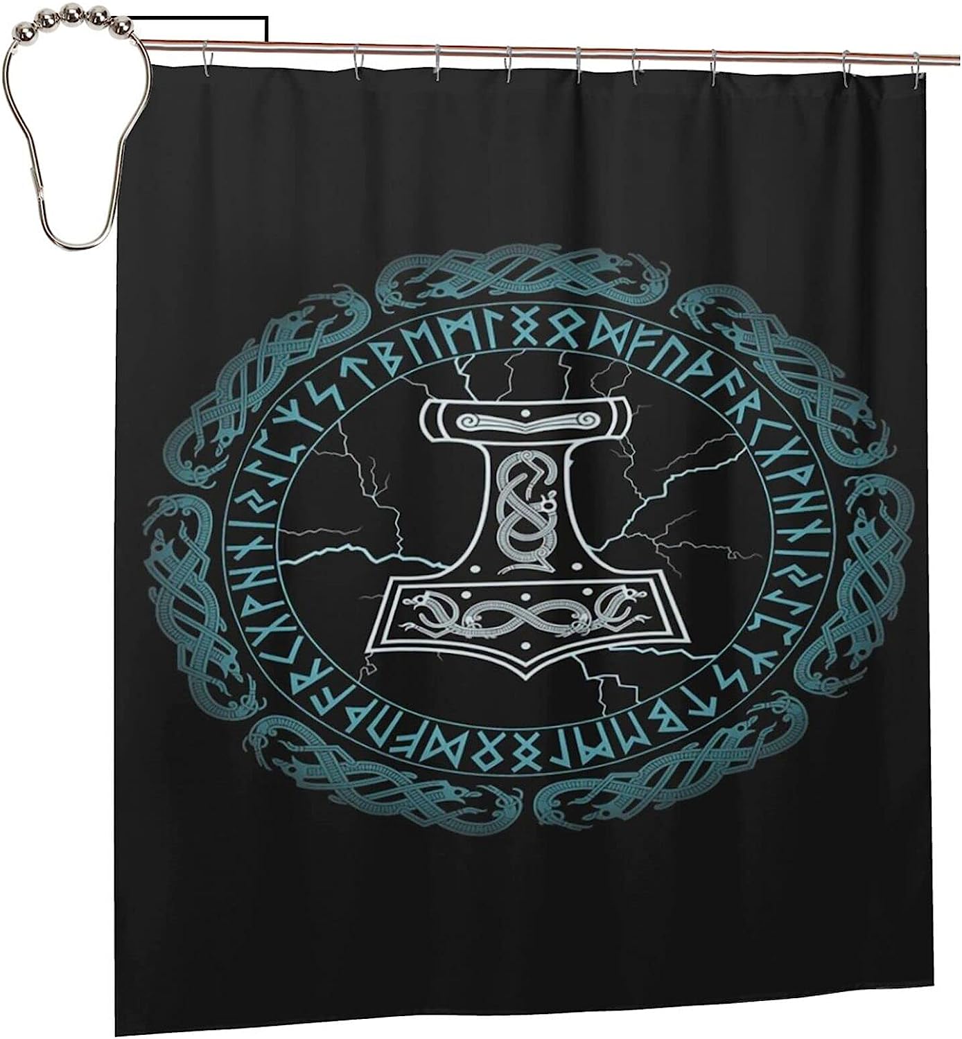 Vikings Norse Mythology Shower Curtain for Home and Hotel Bathroom Decoration