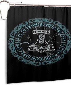 Vikings Norse Mythology Shower Curtain for Home and Hotel Bathroom Decoration