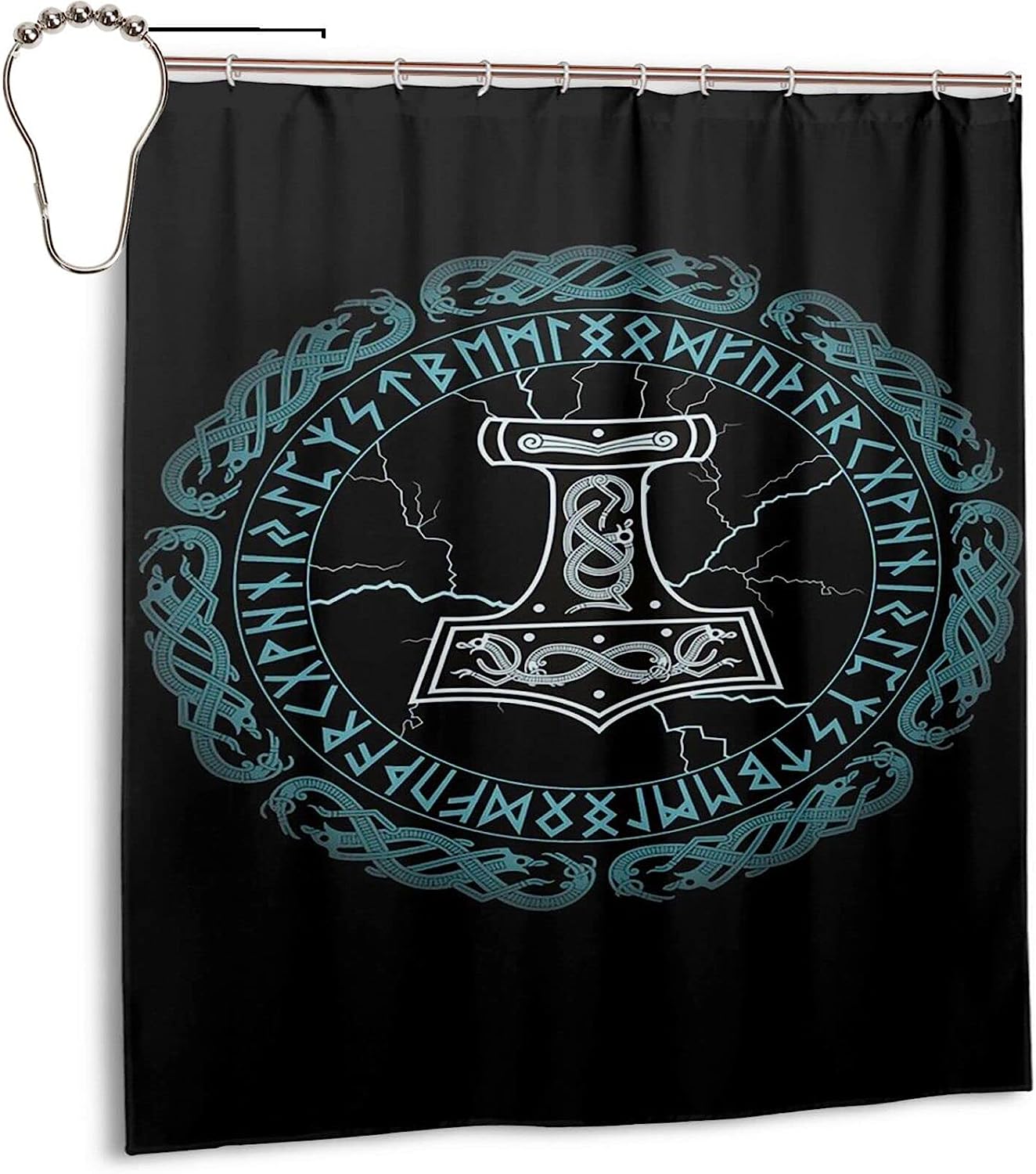 Vikings Norse Mythology Shower Curtain for Home and Hotel Bathroom Decoration