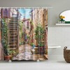 Village Home And Wooden Door Ancient Style Shower Curtain