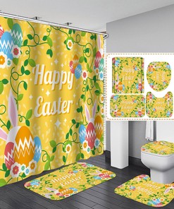 Vine Garden Waterproof Shower Curtain For Happy Easter