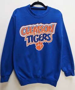 Vintage 90s Clemson Tigers Crewneck Sweatshirt - Made in USA for NCAA Fans