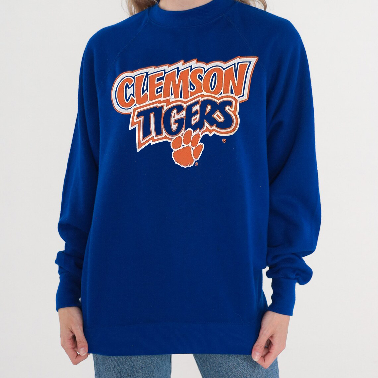 Vintage 90s Clemson Tigers Crewneck Sweatshirt - Made in USA for NCAA Fans