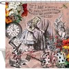 Vintage Alice In Wonderland Adventures Shower Curtain, Decorative Fabric Curtain