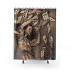 Vintage Alice In Wonderland Shower Curtain Featuring Arthur Rackham'S 1907 Illustration Of Alice Overwhelmed
