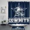 Vintage American Football Helmet Shower Curtain - Texas Star Design for Sports-Inspired Bathroom 