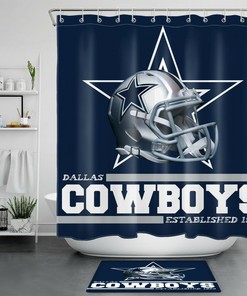 Vintage American Football Helmet Shower Curtain - Texas Star Design for Sports-Inspired Bathroom 