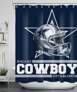 Vintage American Football Helmet Shower Curtain - Texas Star Design for Sports-Inspired Bathroom