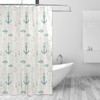 Vintage Anchor Fish Print Waterproof Shower Curtain for Bathroom Decoration