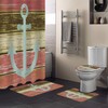 Vintage Anchor Pink Wood Grain Bathroom Print Shower Curtain