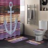 Vintage Anchor Purple Wood Grain Bathroom Print Shower Curtain