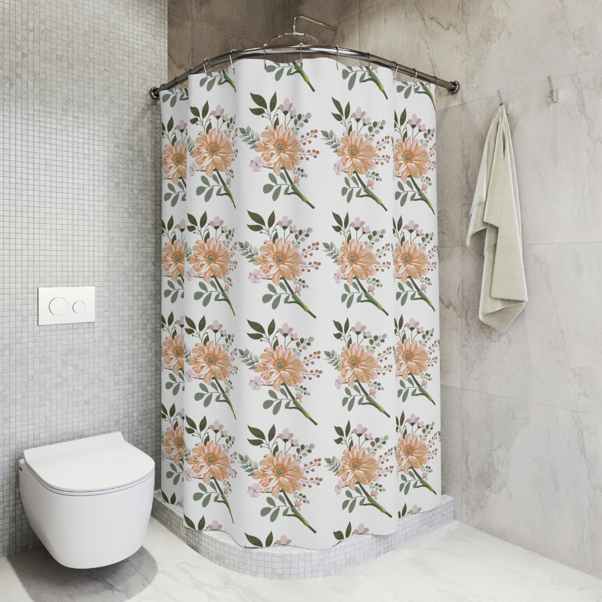 Vintage And Boho Floral Curtain Set For A Unique Shower Experience
