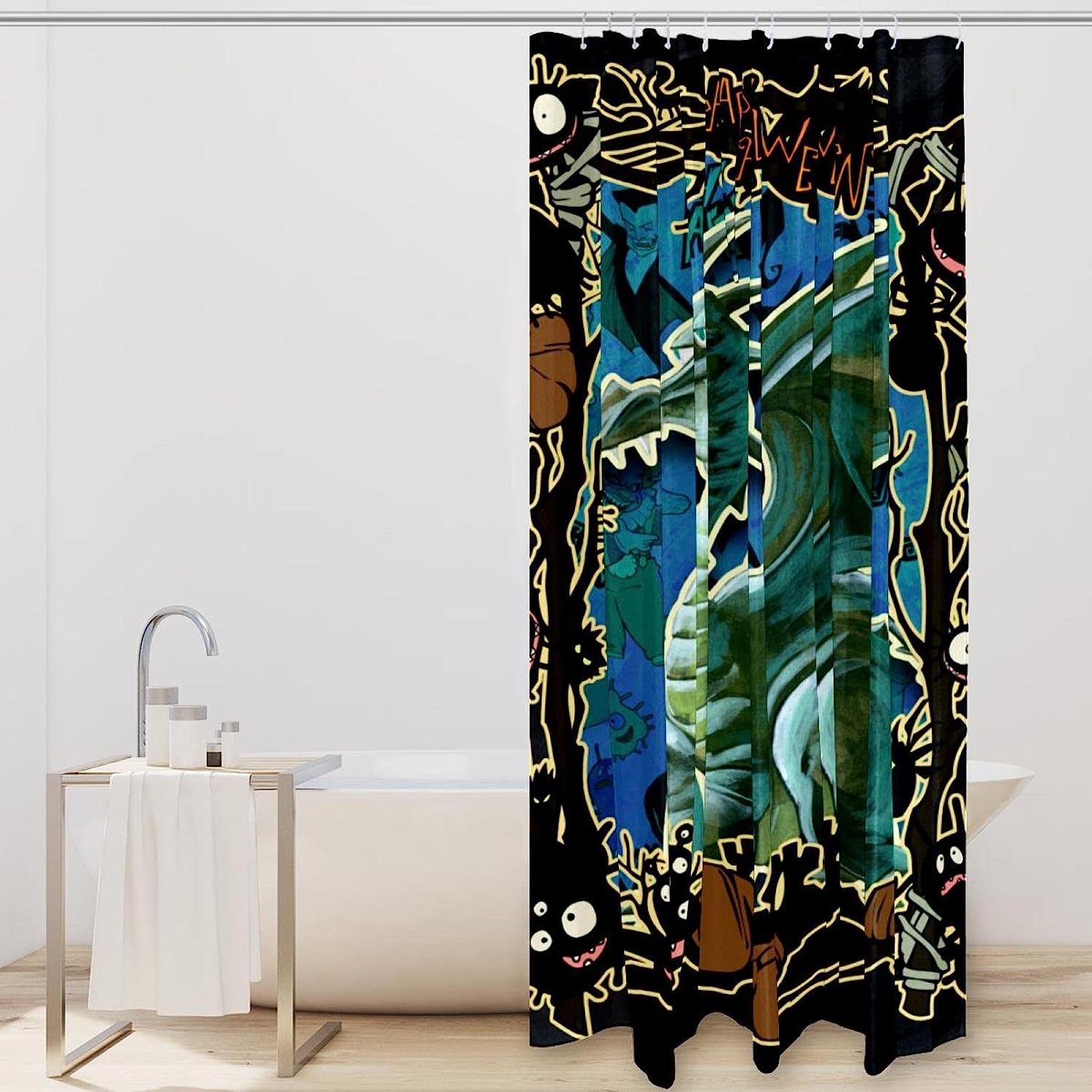 Vintage And Nostalgic Dinosaur Shower Curtain For A Unique And Quirky Bathroom Decor - Image 2