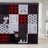 Vintage Arrow Waterproof Shower Curtain With Bear And Fox Print, Rustic Design For Home Or Hotel Bathrooms