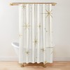 Vintage Art Deco Stars Sparkle Pattern Shower Curtain, Celestial And Luxurious Bathroom Decor