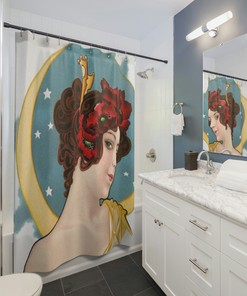 Vintage Art Dreamland 1902 Moon Women Bathroom Beautiful Decor Wedding Gift Couple Unique Shower Curtain