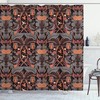 Vintage Art Nouveau Shower Curtain with Detailed Damask Flower Leaf Motifs - Vintage Bathroom Shower Curtains
