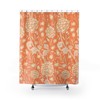 Vintage Art Nouveau Shower Curtain with Orange Floral Design