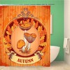 Vintage Autumn Leaf Shower Curtain with Mushrooms and Grass Collection, Nature Bathroom Decor 