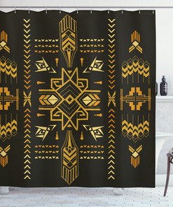 Vintage Aztec Print Shower Curtain For Rustic Bathroom
