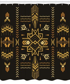 Vintage Aztec Print Shower Curtain For Rustic Bathroom