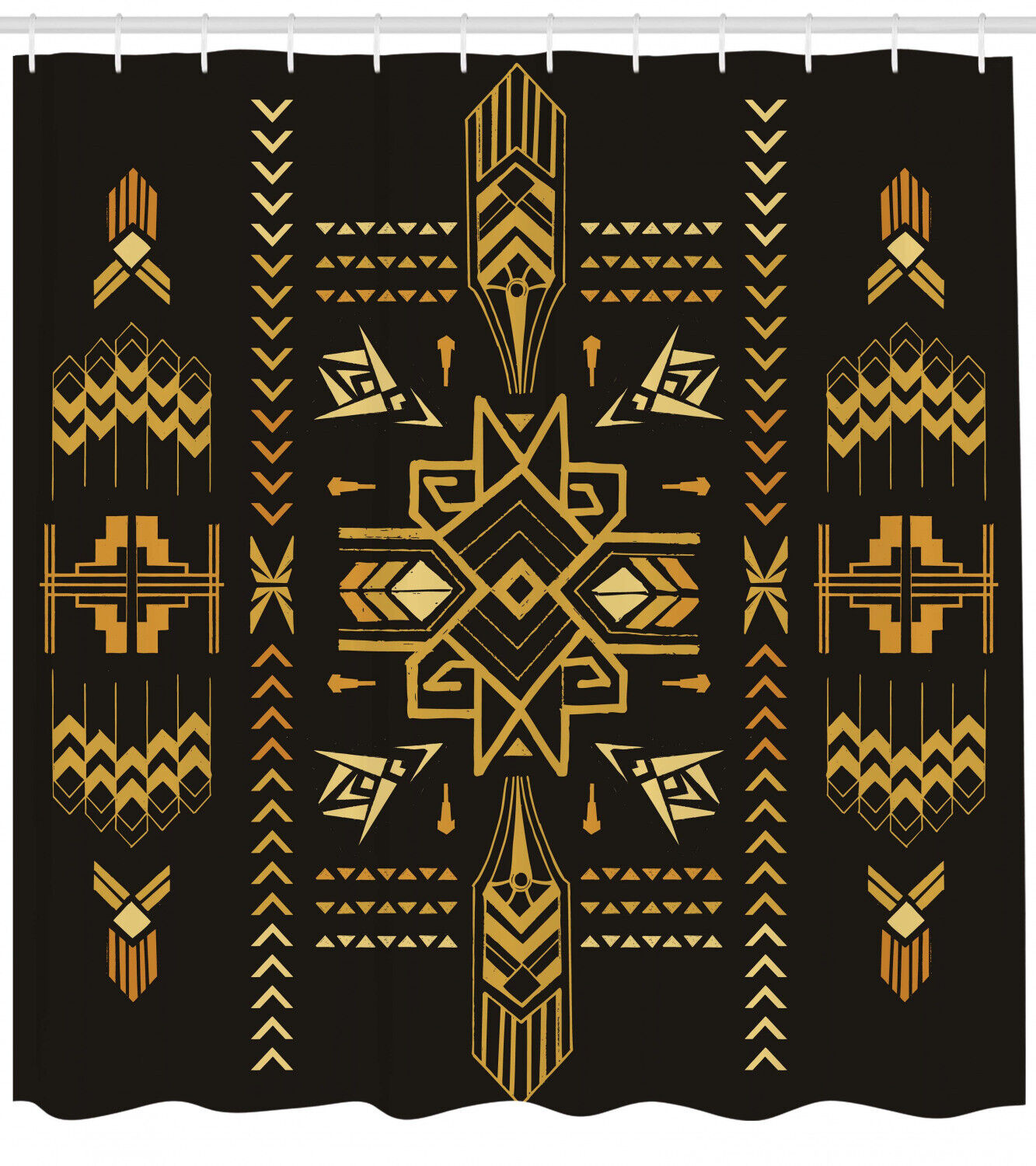Vintage Aztec Print Shower Curtain For Rustic Bathroom