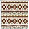 Vintage Aztec Shower Curtain with Abstract Geometric Boho Tribal Design for Retro Ethnic Bathroom 