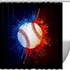 Vintage Baseball Themed Bathroom Shower Curtain
