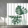Vintage Bathroom Shower Curtain with Tropical Palm Leaves Leaf Plants Print Design #1 