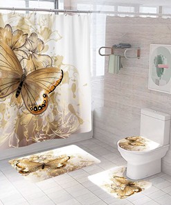 Vintage Bathroom Shower Curtains - Butterfly And Floral Design For A Classic Look