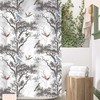 Vintage Black And White Bird Toile Shower Curtain - Bathroom Woodland Scenic Landscape Shower Curtain