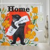 Vintage Black Bear Rustic Shower Curtain With Autumn Leaves, Cute Bear In Bathroom Decor