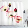 Vintage Blossom Print Shower Curtain With Poppy Flowers