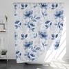 Vintage Blue Floral Shower Curtain, Bohemian Retro Fabric Bathroom Curtain, Housewarming Gift