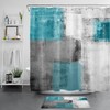 Vintage Blue Geometric Pattern Shower Curtain - Rustic Padrƒ£o Decoraƒ§ƒ£o for Bathroom 