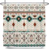 Vintage Boho Aztec Geometric Native American Tribal Print Shower Curtain