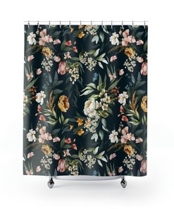Vintage Boho Floral Shower Curtain
