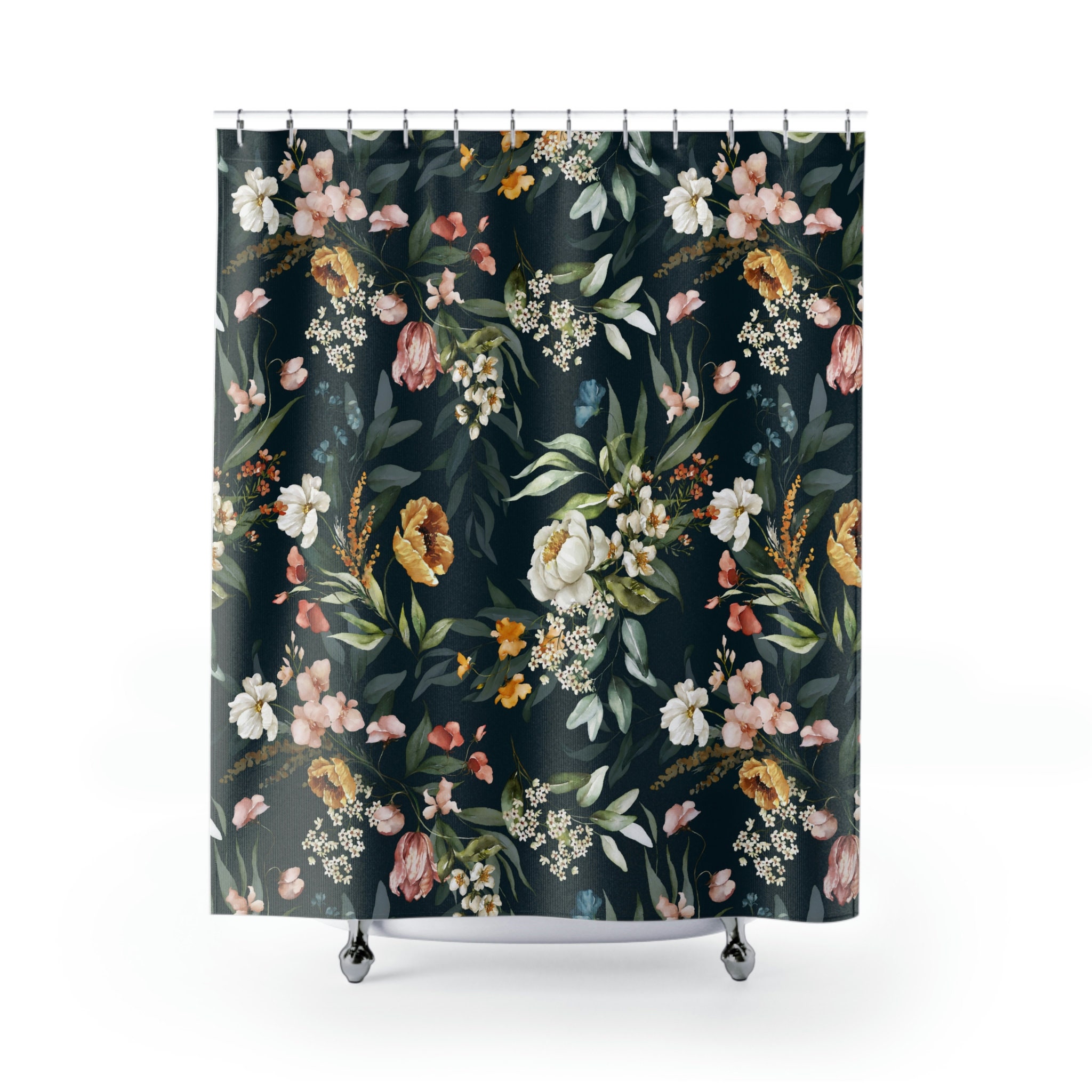 Vintage Boho Floral Shower Curtain