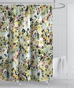 Vintage Botanical Floral Shower Curtain for Country Style Bathroom