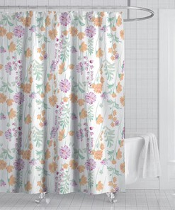 Vintage Botanical Floral Shower Curtain for Country Style Bathroom
