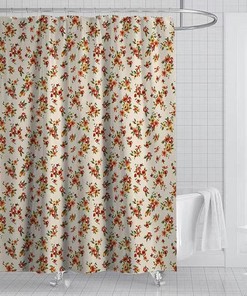 Vintage Botanical Floral Shower Curtain for Country Style Bathroom