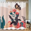 Vintage Botanical Flower And Bee Pattern Shower Curtain Adds A Touch Of Elegance To Your Bathroom