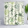 Vintage Botanical Flower Shower Curtain - Blue Rose And Peony Design, Rustic Bathroom Decor, Retro Style