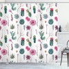 Vintage Botanical Pattern Arrows Feathers Succulent Twigs Hawaii Spring Shower Curtain