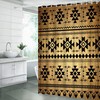 Vintage Brown Black Aztec Shower Curtain Southwestern Native American