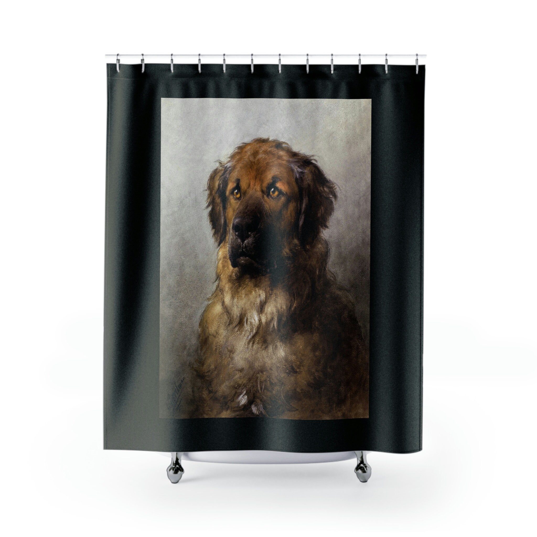 Vintage Brown Doggy Humor Shower Curtain - Fun Wedding Gift Idea